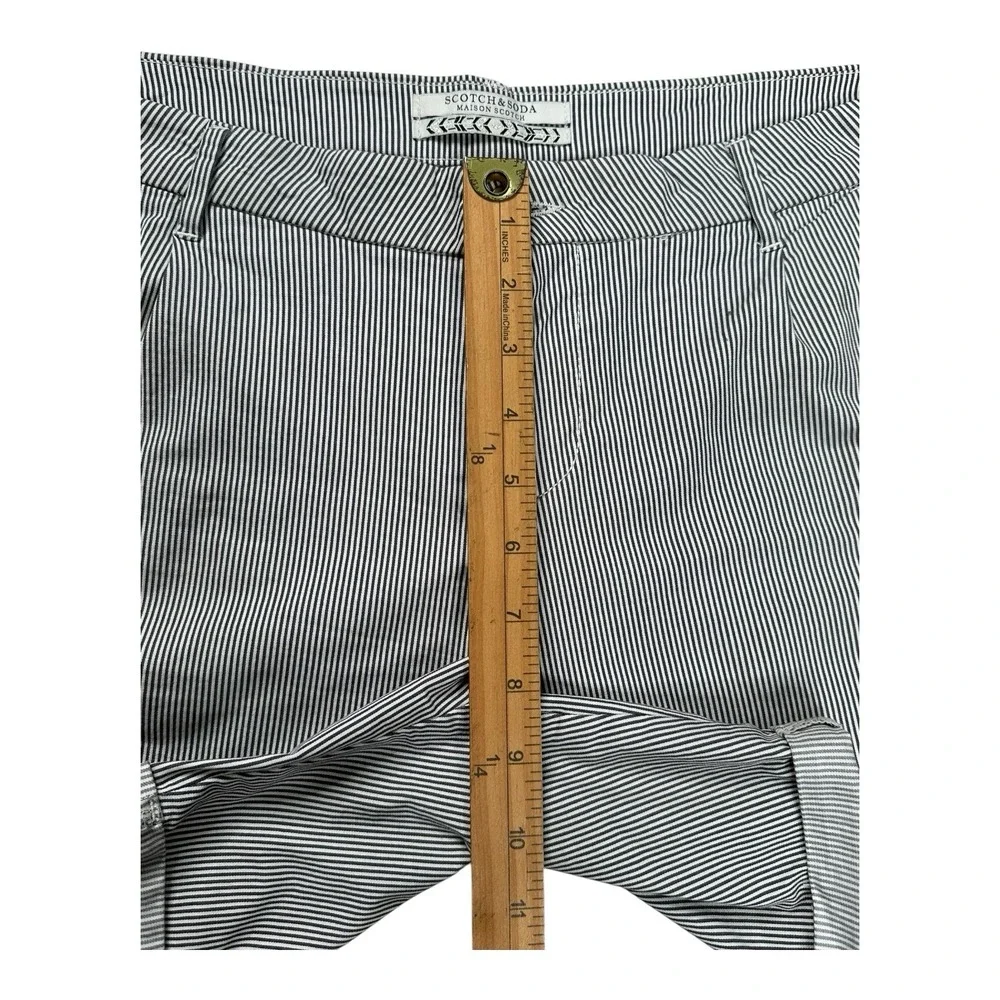 Scotch & Soda‎ Maison Scotch Size 29 Grey/White Striped Bermuda Shorts